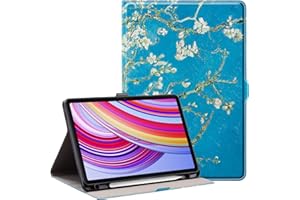 Derwere Ultracienkie etui do Xiaomi Redmi Pad Pro 12,1" 2024 do Redmi Pad Pro, etui z uchwytem na długopis, kwiaty