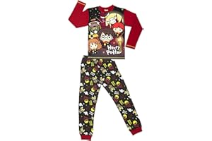 Harry Potter, Conjunto de Pijama de 2 Piezas para niño o niña, Borgoña, Edad 5-13 años