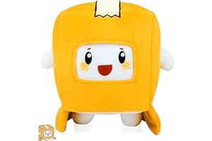 KOSTIZ Lankybox Plushies with Detachable Head Mask, Foxy Boxy & Rocky Toy are gifts for Girls, Boys, Kids, Friends, Collect the LankyBox Merch (Boxy)