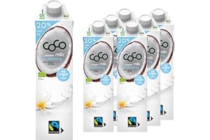 ‎DR. ANTONIO MARTINS Dr. Antonio Martins - Coco Milk for Drinking mit 2,0% Fett I Leckere Milch Alternative I Ohne Zuckerzusatz | Vegan | Bio | FAIRTRADE (6x 1000 ml)