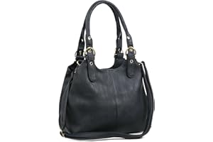 AOSSTA Women's Tote Bag Multi Pockets Soft Leather Hobo Shoulder Bags With Long Strap Ladies Handbags Large Crossbody Bags