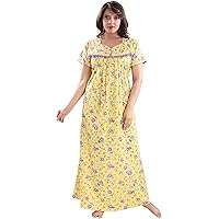 Soulemo Women's Pure Cotton Floral Regular Nighty
