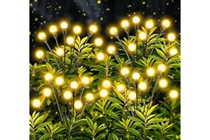 FIFLYING Solarlampen für Garten Außen, 4 Stück 10 LED Superhelle 2 Lichtmodi Glühwürmchen Solarleuchten für Außen mit Warmweißem Licht IP65 Wasserdicht Solarleuchten Garten Deko für Pathway Yard Balkon