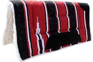 Pets2Care Western Saddle Pad Numnah Cow Boy fleece RED 32 x 32 1.5 inchs Thick