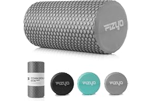 ‎FIZYO Fizyo Wałek do Masażu - Piankowy Roller EVA do Jogi, Pilatesu, Fitnessu, Rehabilitacji, Regeneracji Mięśni, Łagodzi Ból Pleców, Nóg, Powięzi, Samodzielnego Masażu Pleców Kręgosłupa (Szary, 30x15 cm)