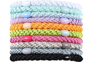 YPQPKLJ 10 Stück Haargummis Mädchen und Mehrere Farben Anzug, Haargummi Damen, Viele Male Zopfgummi Mädchen, Haarbänder Damen für Verschiedene Frisuren（Bunt）