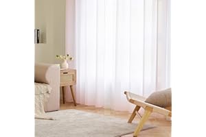 ‎EMEMA EMEMA 1er Set Sheer Voile Vorhang mit Ösen Transparente Gardine aus Voile Polyester Ösenschal Transparent Wohnzimmer Luftig Dekoschal für Schlafzimmer 228 X 228 cm Baby Rosa