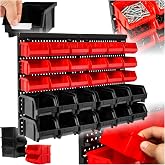tectake Organiser box with plastic drawers, tool organizer, shelf with drawers, storage box, screw compartments, wall organis