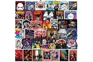 Star Wars Stickers, Autocollant Star Wars, Star Wars Stickers Ordinateur Portable, 105 Pcs Star Wars Autocollants Ubephant Star Wars Vinyle Sticker pour Bouteille d'Eau Bagages Skate Motos Cadeau