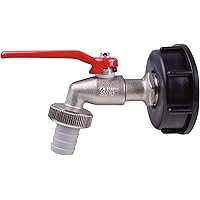 Cornat Kugelauslaufhahn - 26,44 mm (3/4 Zoll) AG - Inkl. Schlauchanschluss & Adapter für IBC-Regenwassertanks…