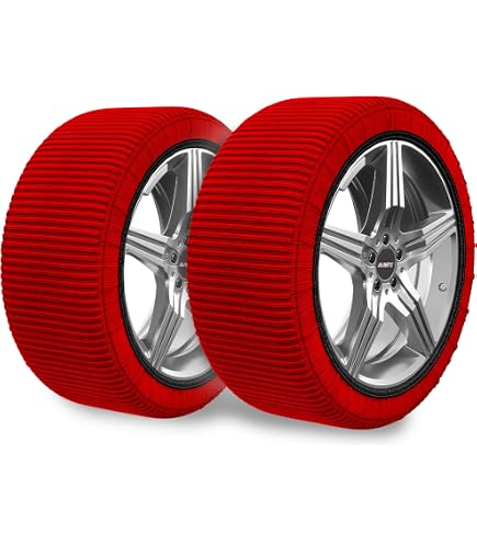 Calze Da Neve Tessili Per Auto A2ZWORLD - Omologate EN 16662-1, Misura XL, Kit Con 2 Pezzi E Borsa