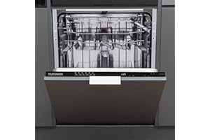 Telefunken Geschirrspüler 60 cm vollintegrierbar, Einbau Spülmaschine, 12 Maßgedecke, 6 Programme, AquaStop, Startzeitvorwahl, Auto-Door, leise 45 dB, Eco, höhenverstellbar, Besteckkorb, GEV6012D