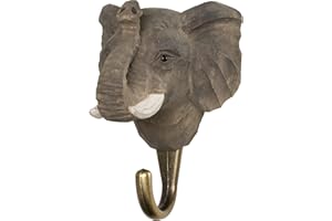 WILDLIFE GARDEN WILDLIFEGARDEN Crochet éléphant sculpté à la main, collection Afrique, crochet mural en bois robuste avec figurine réaliste, facile à installer, conçu en Suède