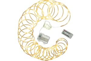 Nipach GmbH 10 m Mini-Lichterschlauch 100 LED warm weiß gefrostet 8 Funktionen Timer Batterie Fernbedienung außen dimmbar Weihnachtsdeko Partydeko Festdeko