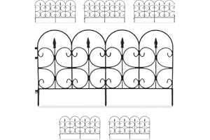 Relaxdays Bordure de Jardin Plastique, Clôture Gazon 30 cm, 6 éléments, 4 m, Parterre Massif pelouse, Piquet, Noir, Noires