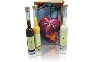DEHECK DESTILLERIE LIKÖRMANUFAKTUR Geschenkset "Alles Liebe" Eierlikör Schokolade und Pistazie Sahne Likör im Geschenkkarton