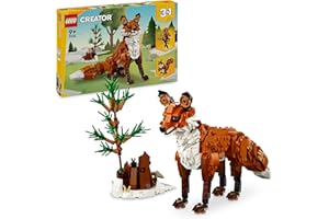 LEGO Creator Waldtiere: Rotfuchs, Tiere-Set mit Fuchs, Eule und Eichhörnchen Spielzeug, Tierfiguren des Waldes zum Spielen und Ausstellen, kreatives Geschenk für Jungs und Mädchen ab 9 Jahren 31154