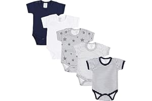 TupTam Jungen Baby Body Kurzarm in Unifarben - 5er Pack