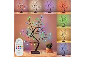 Vanthylit Multicolour Cherry Blossom Tree Light up, 36 LED Bonsai Tree Colour Changing, RGB Lighted Spirit tree for Indoor Outdoor Home Party Holiday Christmas Decoration