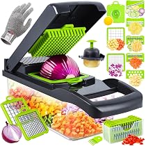 Coupe Légumes Multifonctions Lociban 16 En 1 - Mandoline Cuisine, Découpe Oignons Tomates Carottes, Accessoires Complets