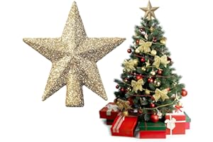 DIELIANHUA Weihnachtsbaumspitze Stern, Klein, Christbaumspitze - 6 cm, Geeignet für Weihnachtsbaum Deko