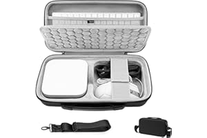 GEEKRIA Étui de transport rigide pour Apple 2024 Mac mini M4/Mini M4 Pro, clavier magique, souris, pavé tactile et accessoires (gris foncé)