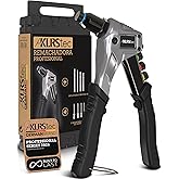 KLRStec Professional Manual Riveter Kit with 120 Rivets and 4 HSS Bits | 1/4" to 1/4" Blind Rivet Rivet Gun with 4 Quick Chan