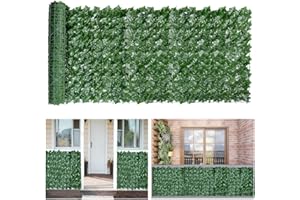 SHSYUE Decorative Artificial Ivy Fence Screening, 3m x 1m Garden Fence Artificial Leaf Green Hedge Roll,Privacy Fencing Ivy Screen Panel,Leaf Trellis Decking for Balcony, Outdoor Wall Decoration