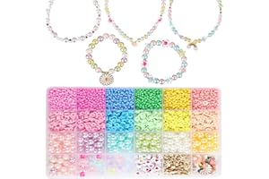 Strehknewen Set de Cuentas para Niñas, 500+ Cuentas de Colores y Colgantes – Unicornio, Sirena y Corazón para Pulseras, Collares y Diademas – Kit Creativo DIY para Niñas desde 4 Años, Idea de Regalo