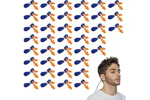 40 stycken öronproppar med snöre, återanvändbara öronskyddsproppar av silikon i orange, mjukt öronskydd, bullerskydd, öronpro