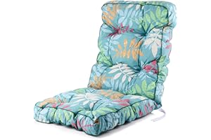 Alfresia Recliner Replacement Cushion – Garden Recliner Chair Cushion, Classic Style, Tightly Packed Crumb Foam Filling, Use Chairs and Outdoor Furniture (Alexandra Green Leaf)