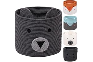 AXHOP Cajas almacenaje Cesto ropa sucia, 33x33 Cesta de almacenamiento de juguetes para niños, kallax, Ropa. Bonita cesta de lavandería con animales, cesta de regalo para bebé, gato, perro.
