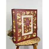 Rabsev 10x15cm 500 Fotoğraf Kapasiteli Kutulu &Ccedil;i&ccedil;ek Desenli L&uuml;ks Ofset Fotoğraf Alb&uuml;m&uuml; (BORDO)