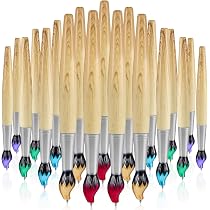 Outus 30 Stück Bambus-Pinsel Stifte - Einziehbare Kugelschreiber In 5 Farben, Geschenk Für Kunstlehrer