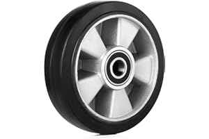 Pallit Rueda giratoria para transpaleta de goma, 180 x 50 mm, eje de 20 mm, incluye rodamiento de bolas