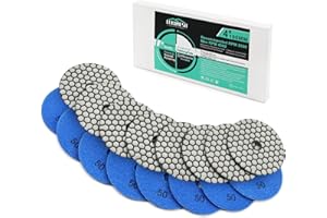 Diamond Dry Polishing Pad LEKOMESH - 8pcs 4 Inch(100MM) #50 Dry Polishing Wheel Set for Granite Marble Artificial Stone Quartz,Polishing Pad for Grinder or Polisher
