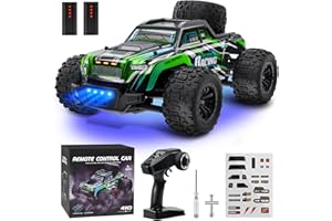 JOYTREKY Coche Teledirigido - RC Car De Alta Velocidad 1:16, 40 Km/H 4x4 Todoterreno 2,4G con Luces RGB VehíCulo Todoterreno con 2 BateríAs Recargables, Ideal para Aficionados - Verde