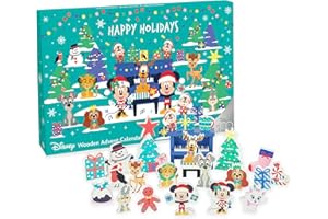 Disney Advent Calendar 2023 Kids - Wooden Childrens Calendars for 1 Year Old Baby, Toddler, Boys, Girls - Mickey & Animals Figures Playset, Christmas Countdown Gifts - Disney Toys by Orange Tree Toys