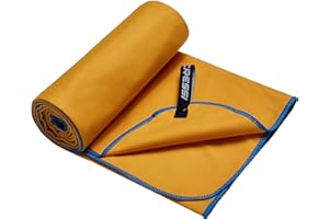 Cressi Microfibre Fast Drying Toalla Sport, Unisex Adulto, Amarillo/Azul, 160x80cm