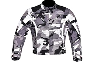NORMAN Men's Motorcycle Motorbike Jacket Waterproof Textile with CE Armoured Camouflage