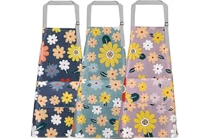 Foatcox Wasserdicht Küchenschürzen, Verstellbar Schürze für Damen Herren, Schürzen mit Taschen, Apron zum Backen, Gärtnern, Hausarbeit, Grillen