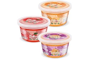 THE INSPIRE FOOD COMPANY INSPIRE FOOD Popping Boba Variety Pack - Strawberry, Passionfruit, Peach (3 x 450 gm) - No Artificial Colors - Lower Sugar, Real Fruit Juice - 100% Vegan & Glutenfree