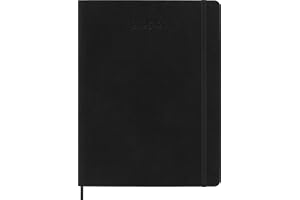 Moleskine Weekly Planner 2026 2027-18-Month Planner with Space for Notes, Soft Cover and Elastic Closure, Black Color, XL Size 19 x 25 cm