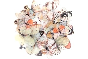 ANBEEISS 40 Pezzi Adesivi Farfalla Fiori, Adesivi Decorativi Scrapbooking Diario Stickers, Autoadesivi Stickers Decalcomanie Trasparenti per Fai da Te, Album Regalo, Cellulare, Parete, Mobili - Farfalla Bianco