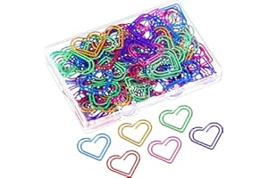 FRIENDA 105 Trombones Colorés Trombones de Coeur en Métal pour Fournitures Scolaires Papeterie Bureau