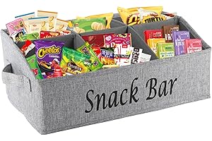 ZOEQIDE Süßigkeiten Aufbewahrungsbox,Snack-Organizer aus Stoff mit Griff Snackbehälter mit 6 Fächern Separate Aufbewahrung Küchen Aufbewahrungsboxen Aufbewahrung in der Snackbar Regale auf dem Tisch Schwarz