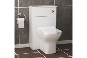 ROYAL BATHROOMS Bathroom Qubix Back to Wall Toilet with WC Unit + Soft Close Seat & Concealed Cistern - Gloss White