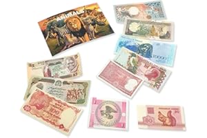 IMPACTO COLECCIONABLES Billetes de Colección - Incluye 10 Billetes de Animales del Mundo - Billetes del Mundo - Coleccionable con Certificado de Autenticidad