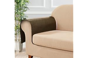 Naturoom Sofa Arm Protector Covers Armrest Cover Slipcover for Living Room Armchair Covers for Arms Couch Armchair Recliner Chair Sofa Arm Covers Protectors from Pets, Pack of 2, Dark Coffee