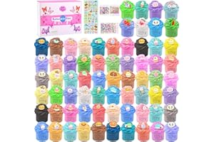 KelvSbem Butter Slime Kit, 68 Pack Mini Slimes for Kids Boys Girls, Colorful Scented Stretchy Non-Sticky Stress Relief Toy, Perfect Halloween Christmas Birthday Gift, Easter Basket Fillers
